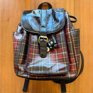 Patricia Nash Black and Red Plaid Backpack